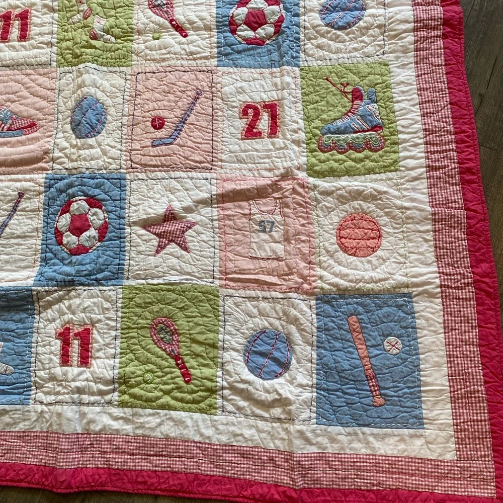 New! Pottery Barn Kids “Sporty” Twin Quilt - Picture 5 of 10
